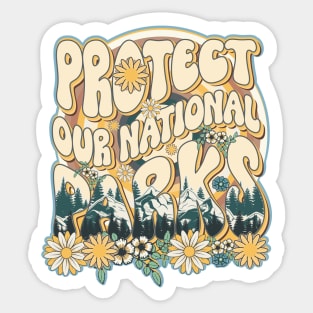 Protect our national parks retro green enviromental groovy hippie biologist Sticker